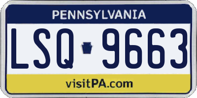 PA license plate LSQ9663
