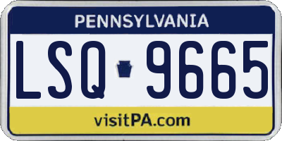 PA license plate LSQ9665