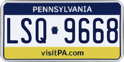 PA license plate LSQ9668