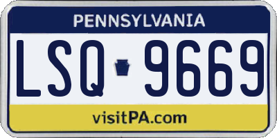 PA license plate LSQ9669