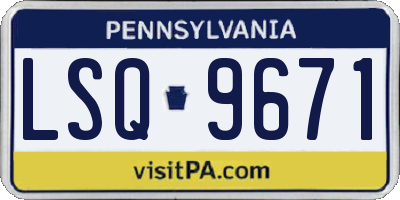 PA license plate LSQ9671