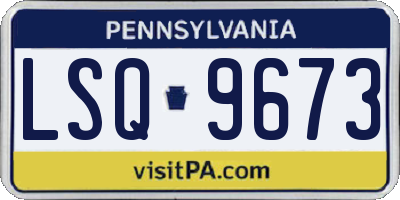 PA license plate LSQ9673