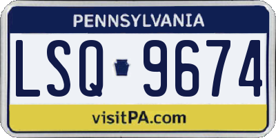 PA license plate LSQ9674