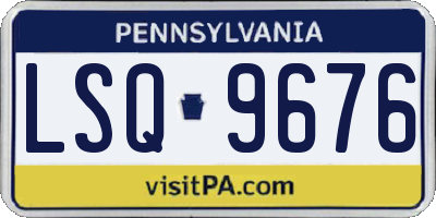 PA license plate LSQ9676