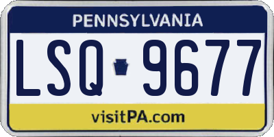 PA license plate LSQ9677