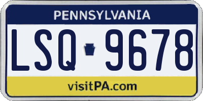 PA license plate LSQ9678
