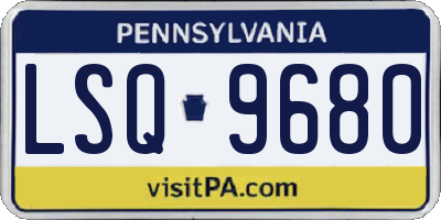 PA license plate LSQ9680