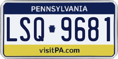 PA license plate LSQ9681