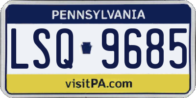 PA license plate LSQ9685