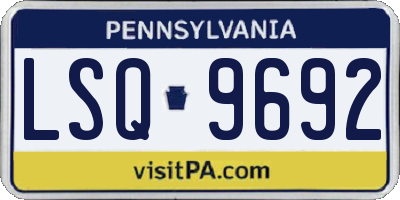 PA license plate LSQ9692