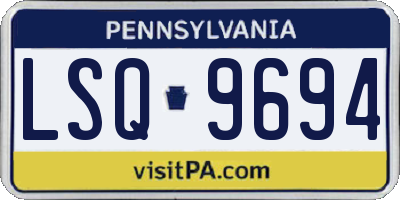 PA license plate LSQ9694