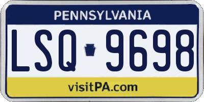 PA license plate LSQ9698