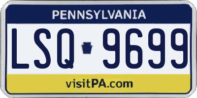 PA license plate LSQ9699