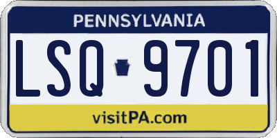 PA license plate LSQ9701