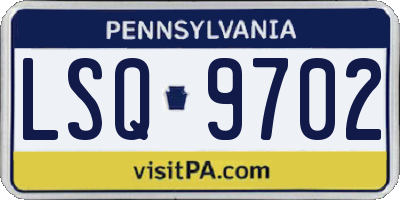 PA license plate LSQ9702