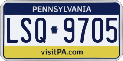 PA license plate LSQ9705