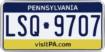 PA license plate LSQ9707
