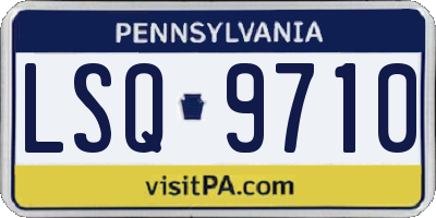PA license plate LSQ9710