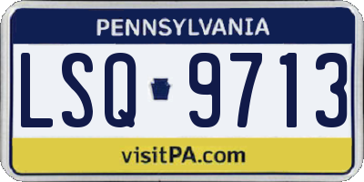 PA license plate LSQ9713