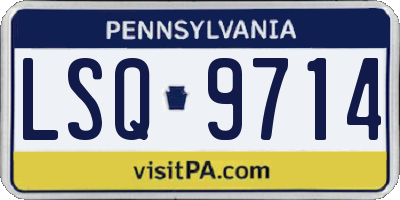 PA license plate LSQ9714