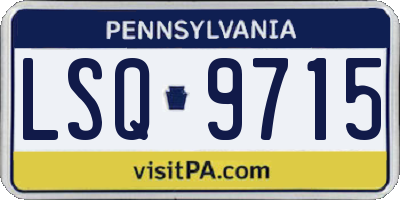 PA license plate LSQ9715