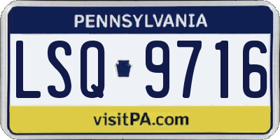 PA license plate LSQ9716