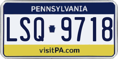 PA license plate LSQ9718