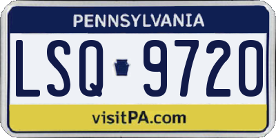 PA license plate LSQ9720