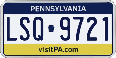 PA license plate LSQ9721