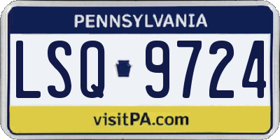 PA license plate LSQ9724