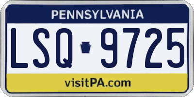 PA license plate LSQ9725