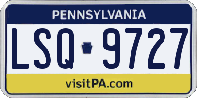 PA license plate LSQ9727