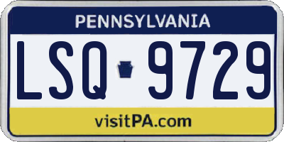 PA license plate LSQ9729