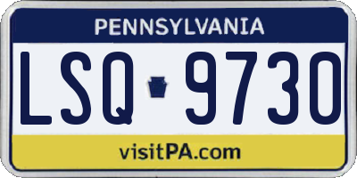 PA license plate LSQ9730