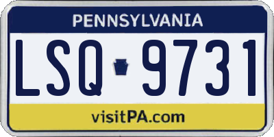 PA license plate LSQ9731