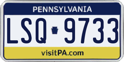 PA license plate LSQ9733