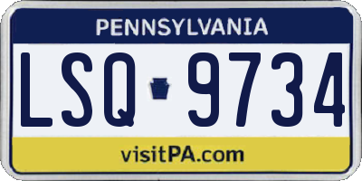 PA license plate LSQ9734