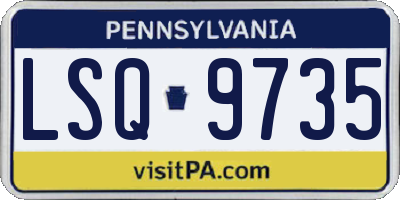 PA license plate LSQ9735