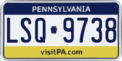 PA license plate LSQ9738