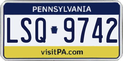 PA license plate LSQ9742