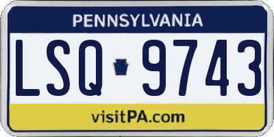 PA license plate LSQ9743