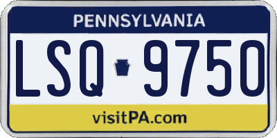 PA license plate LSQ9750