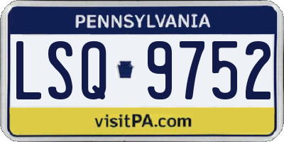 PA license plate LSQ9752
