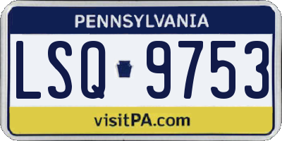 PA license plate LSQ9753