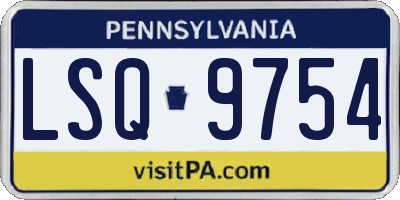 PA license plate LSQ9754
