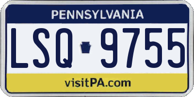 PA license plate LSQ9755