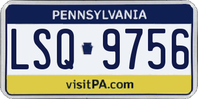 PA license plate LSQ9756