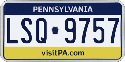 PA license plate LSQ9757