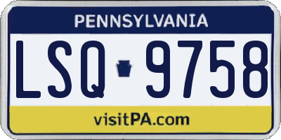 PA license plate LSQ9758