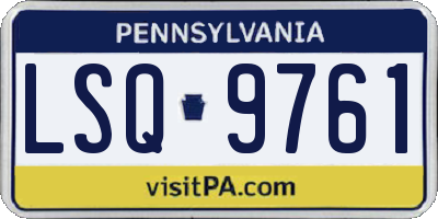 PA license plate LSQ9761